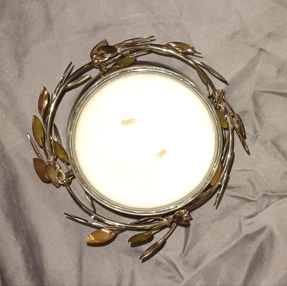 *HP* PartyLite Shimmering Leaves Pedestal Candle Holder - Picture 7 of 14